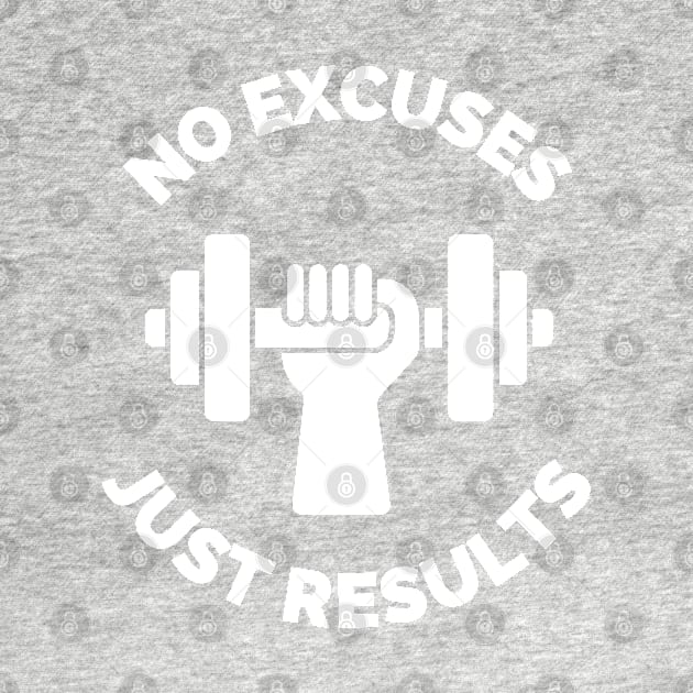 No Excuses Just Results Running Cross Country Fitness Gym Sport Motivation Inspirational Quote by Famgift